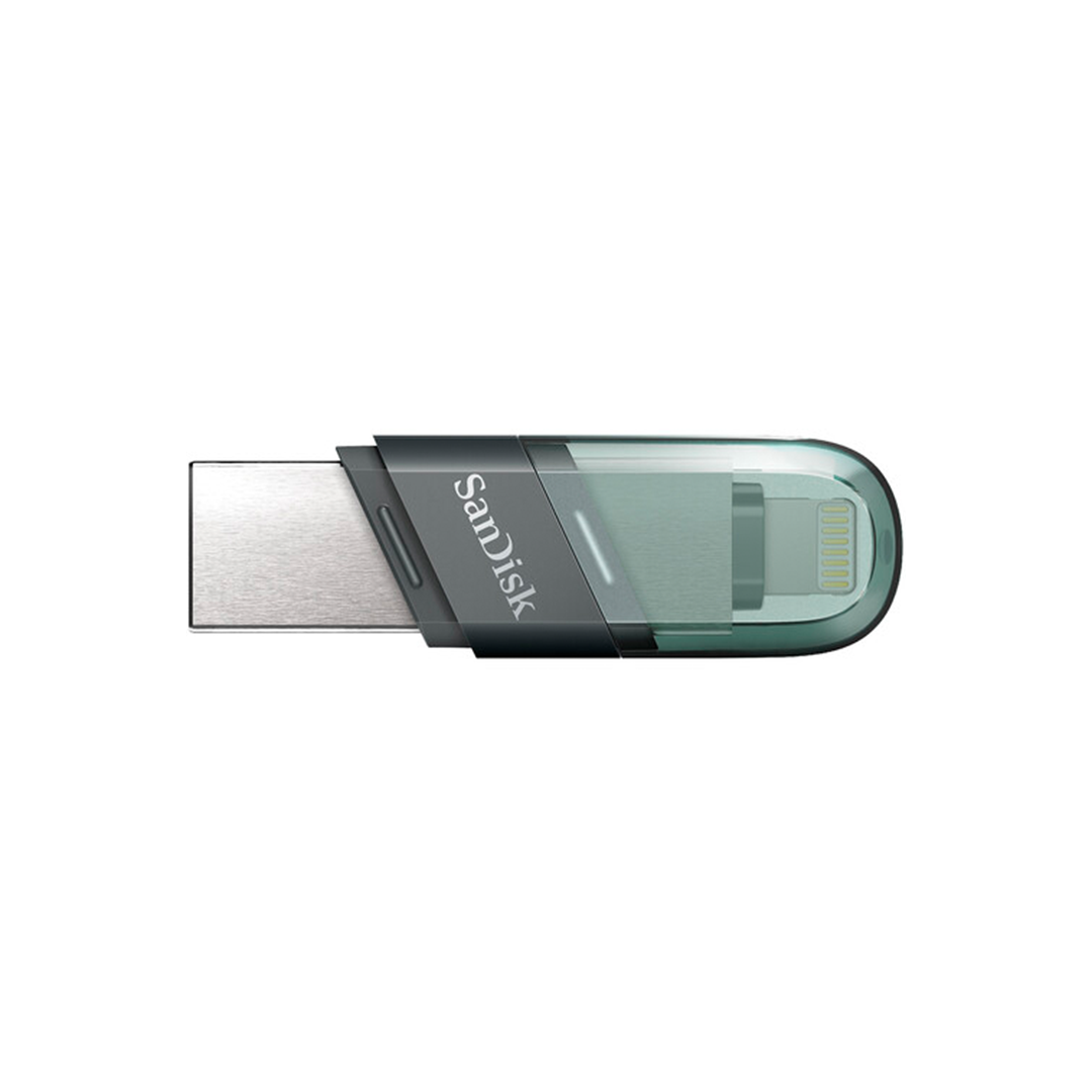 SanDisk iXpand USB 3.0 Flash Drive Flip 128GB for iOS and Windows, Metalic in Qatar SanDisk iXpand USB 3.0 Flash Drive Flip 128GB for iOS and Windows, Metalic in Qatar